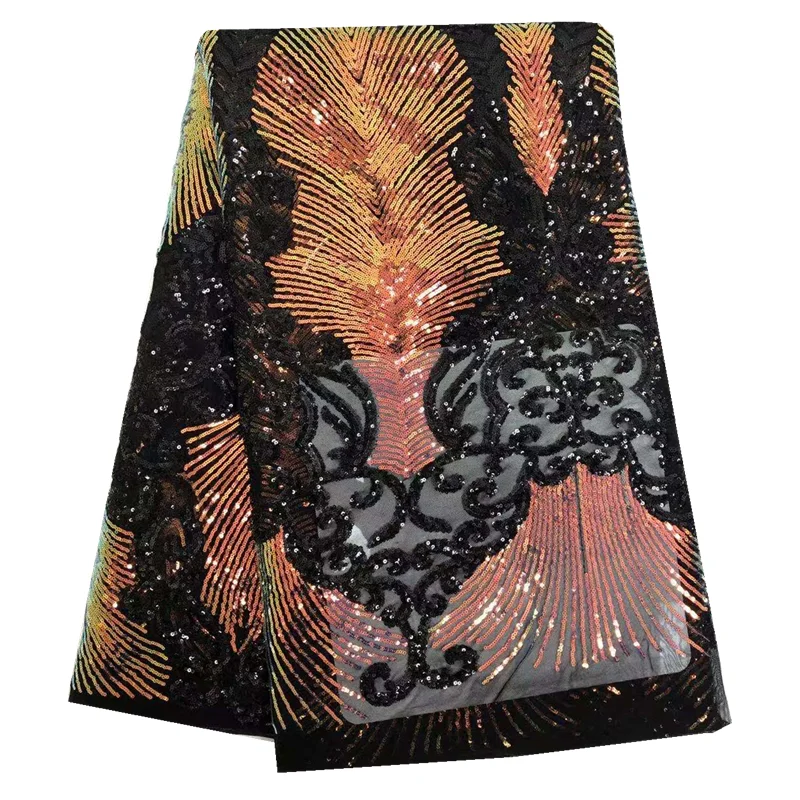 Новейший дизайн 2020 черный бархат с вышивкой из блесток африканская французская