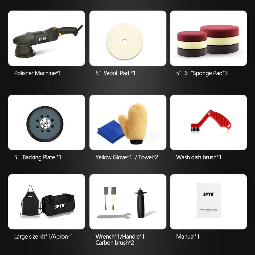 ЗИП 5 дюймов и 6 500W) полировальная машинка для автомобилей с эксцентриковым 15 мм