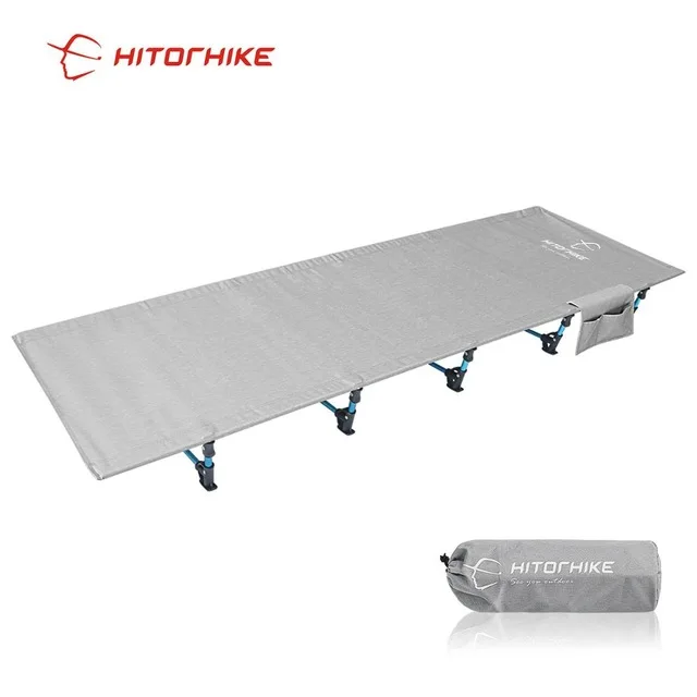 Ultralight Folding bed Camping Cot Bed Portable Compact for Outdoor Travel Base Camp Hiking Mountaineering Camping Cot Bed - Цвет: grey