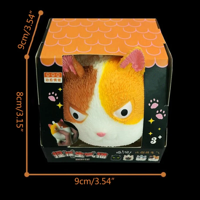 

1Set Soundable Cat Squeeze Toy Handhold Anti-Stress Sensory Fidget Colorful Hollow Rubber Kitty Funny Miniature Novelty Toy