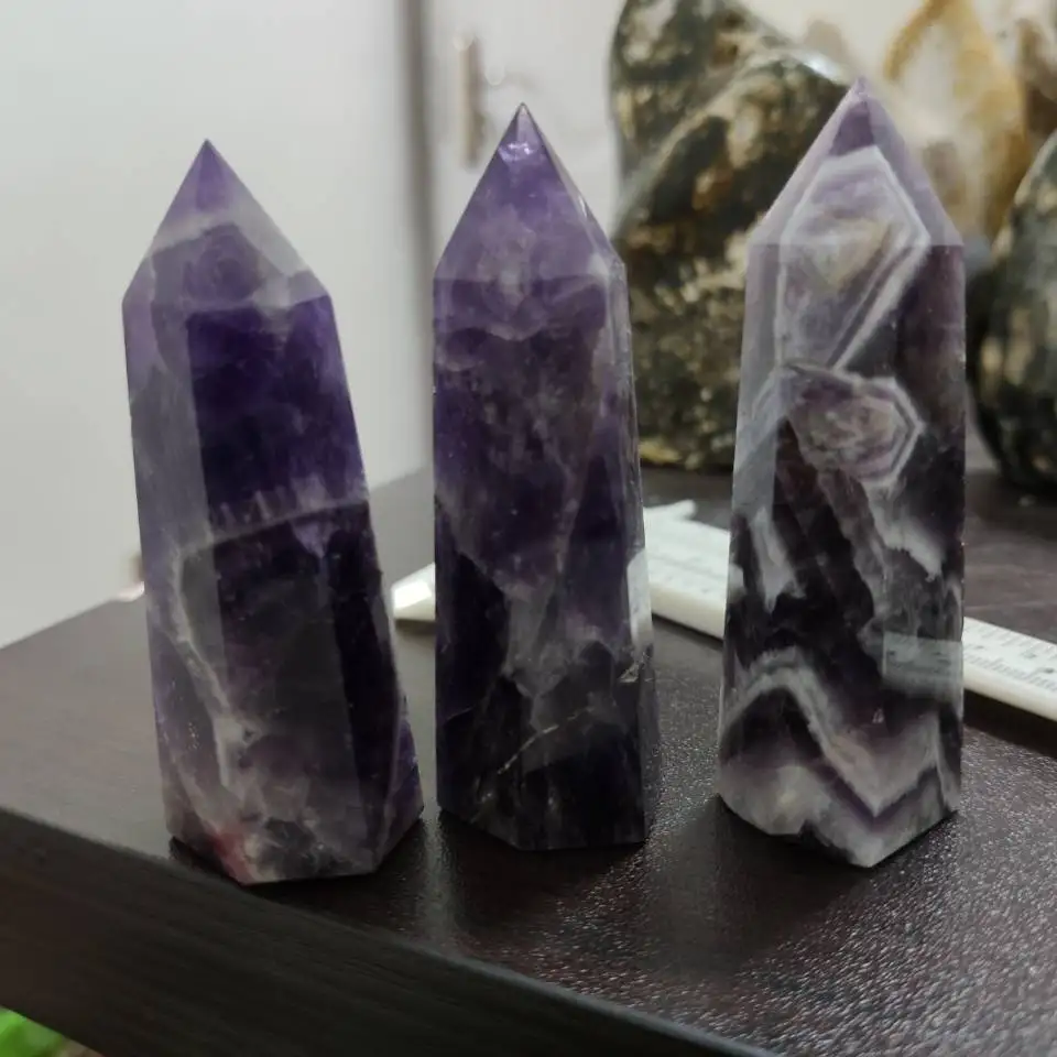 1pcs 55g NATURAL Dream Amethyst QUARTZ CRYSTAL WAND POINT HEALING | Дом и сад