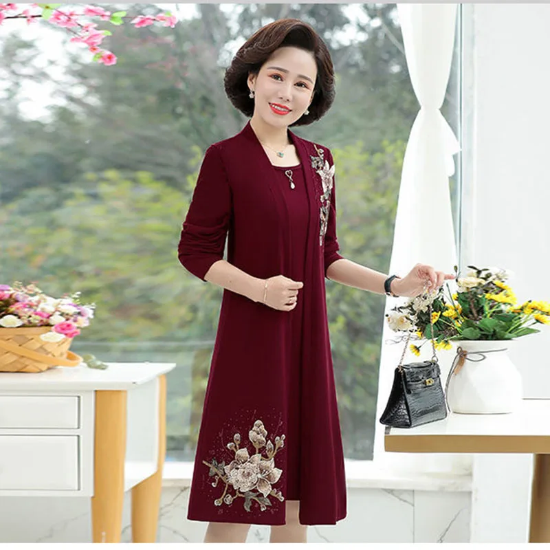 Женское платье костюм из двух предметов Весна-осень благородное элегантное