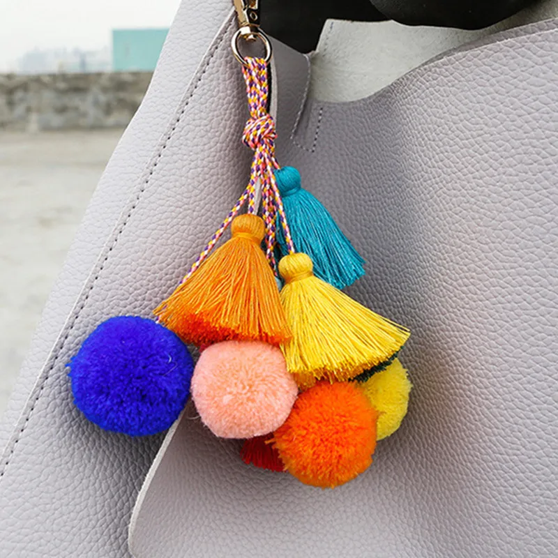 

2019 New Tassel Keychain Women Handbag Charm Jewelry Pendant Accessories YLM9956