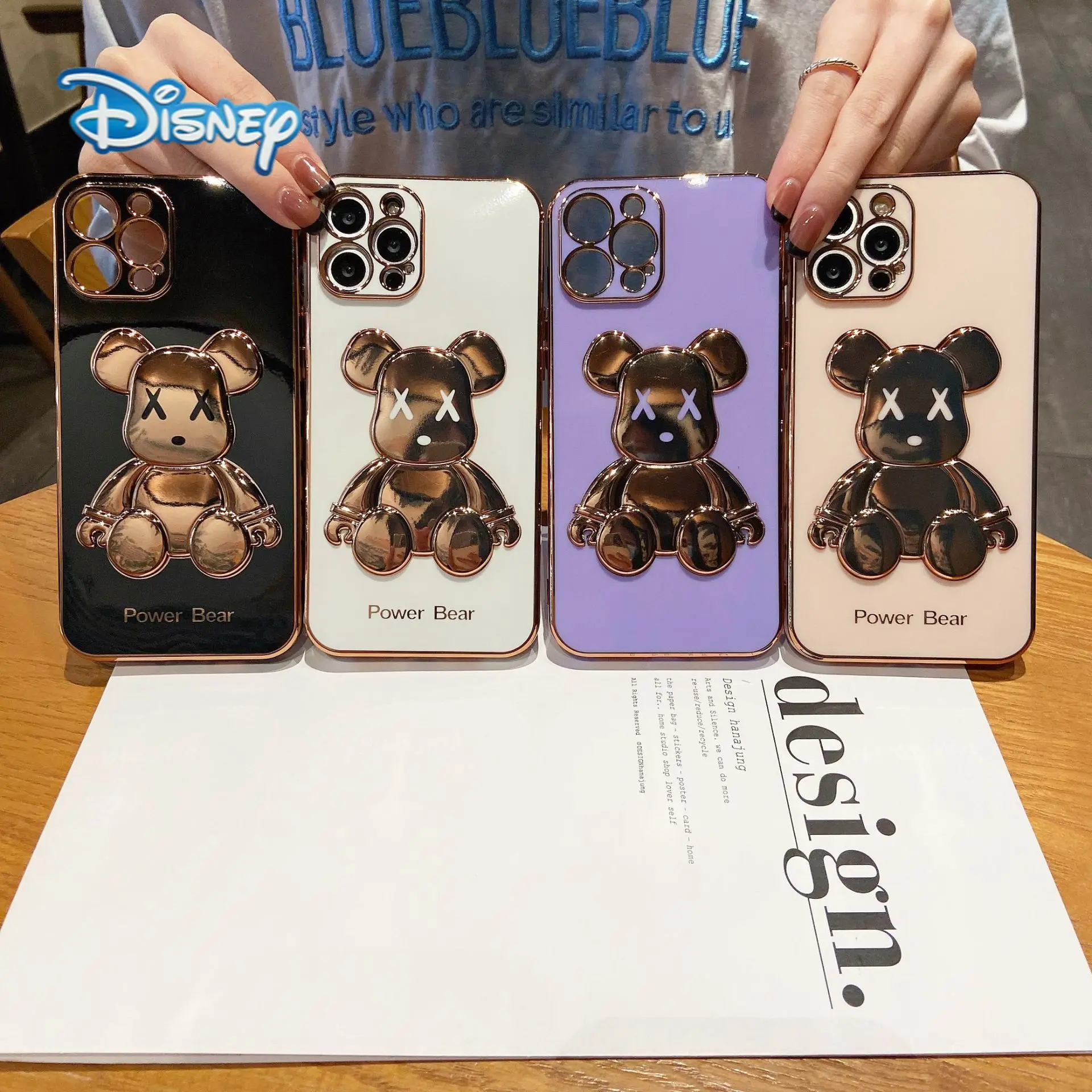 

Disney 3D Cartoon Plating Mobile Phone Case for iPhone 13 12 11 Pro Max Mini XR XS 7 8 Plus Cute Anti-Fall Protective Covers