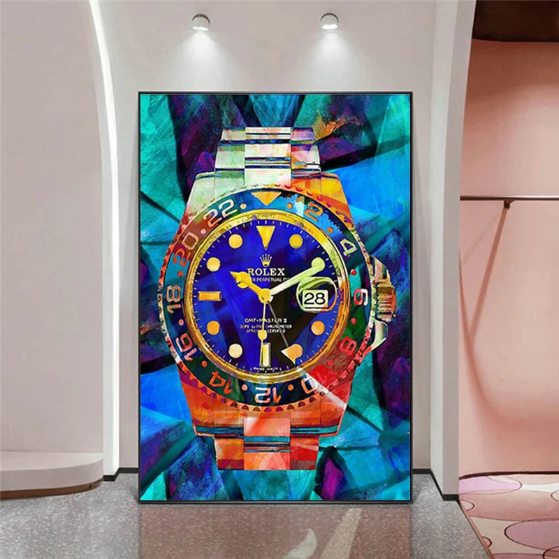 

Nordic Colorful Watch Canvas Painting Scandinavian Posters and Prints HD Printed Wall Art Pictures Cuadros for Living Room Decor