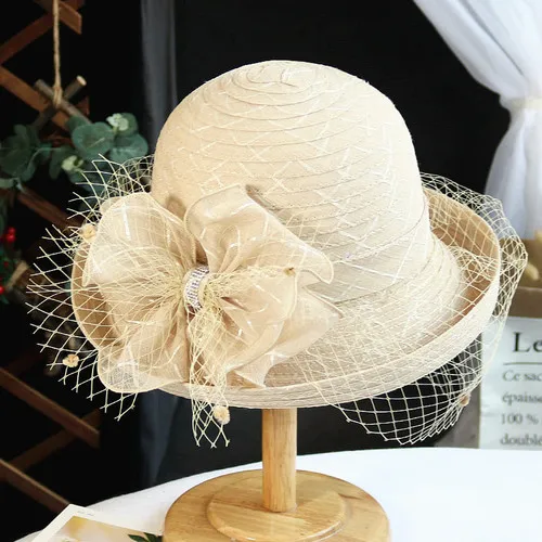 Flower Fascinators Races Hats For Women Elegant Banquet Fascinator Hat Girls Ladies Formal Wedding Dress Fedora Hats images - 6