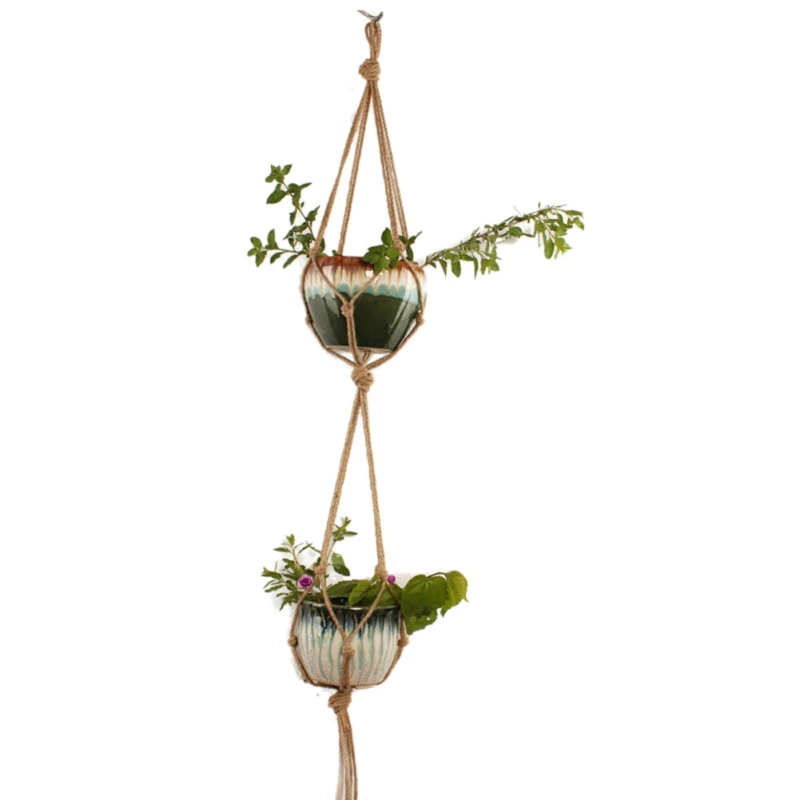 Vintage Plants Hanger Hook Flower Pot Holder 4 Legs String Hanging Rope Wall Art Home Garden Balcony Decoration | Дом и сад