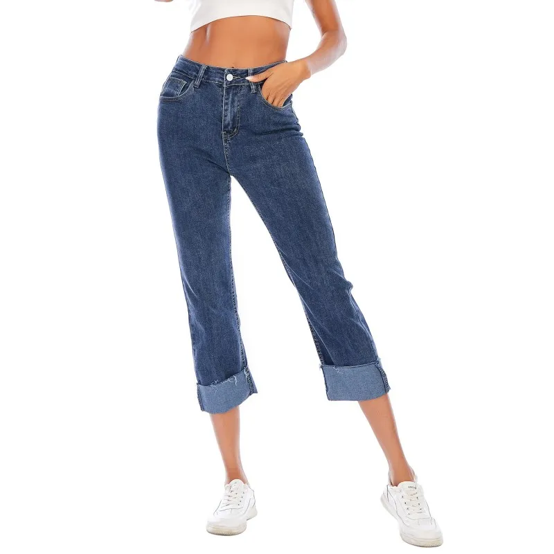 

Fashion Casual Ladies Pancil Pants for Women Denim Jeans Blue Trousers Slim New Arrival