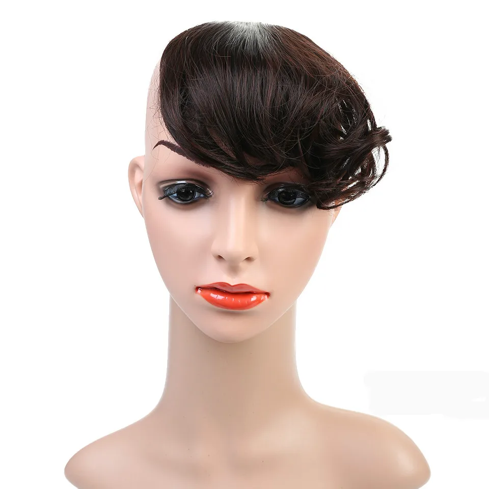 Накладные волосы Buqi черные и коричневые синтетические для взрослых женщин|Челки