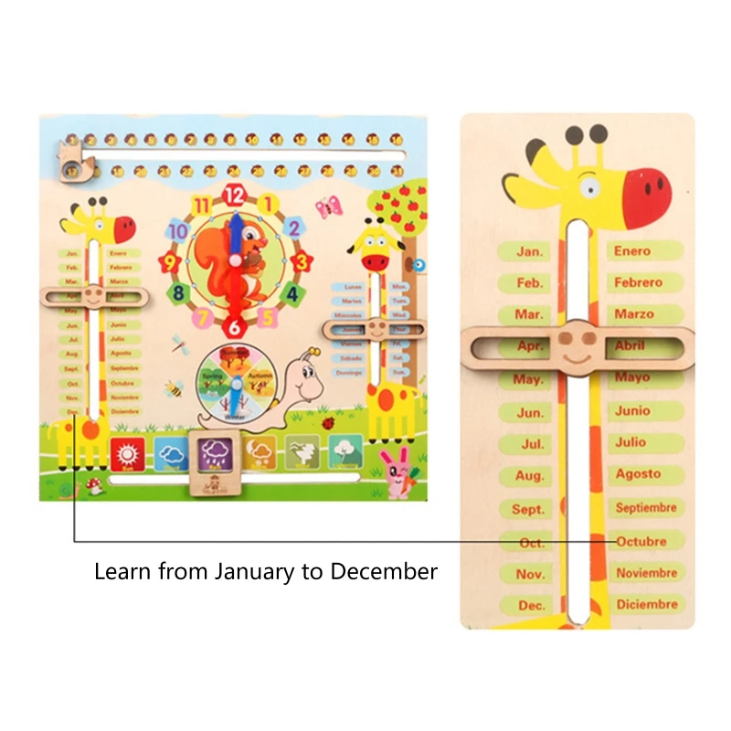 

Educational Toys for 3 Year Old, Learning Clock for Kids, All About Today Board