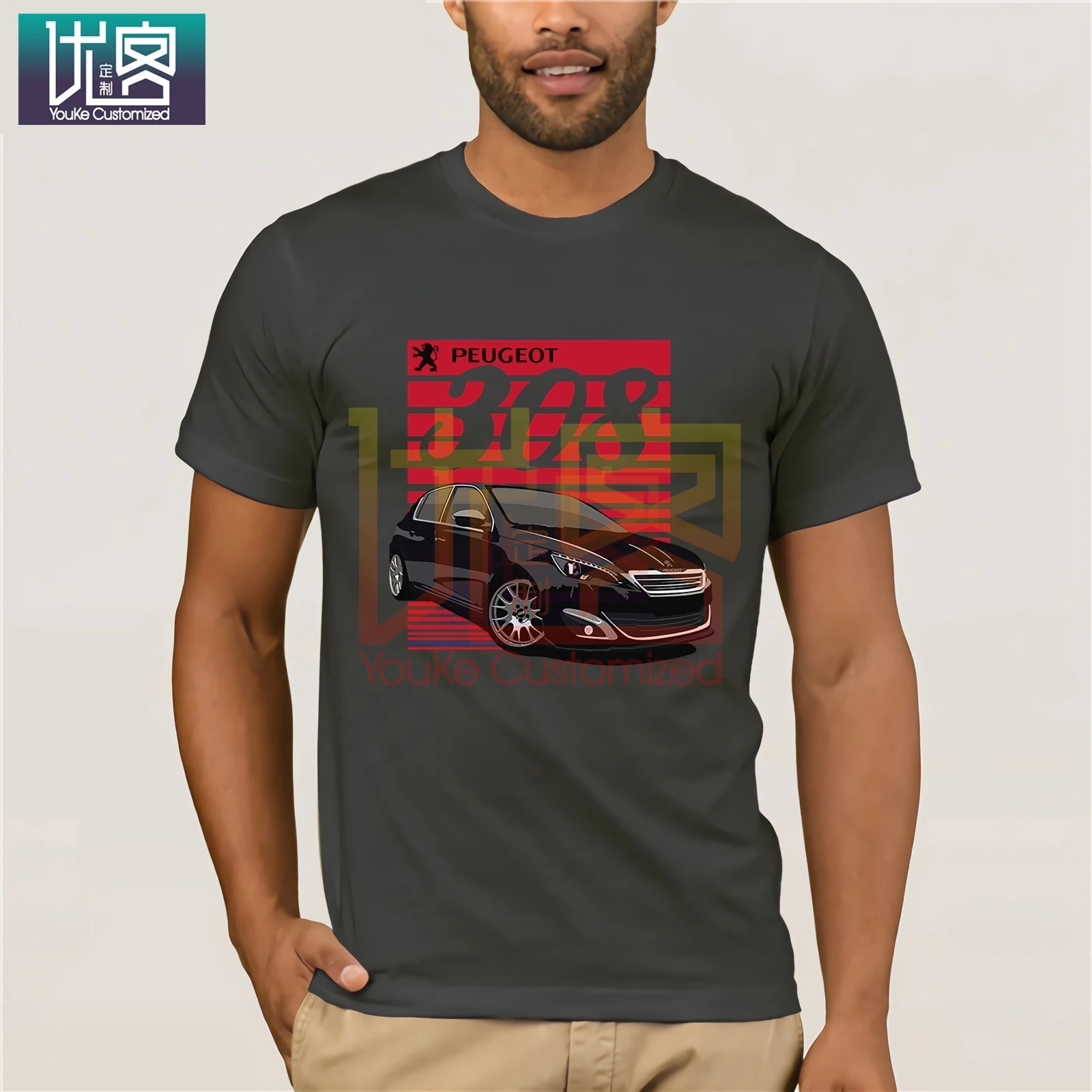 2020 New Summer Men France Classic Legend Car Peugeot 308 T-shirt Hot Sale Tee Shirt Tops Tees Cotton O Neck T-Shirt |