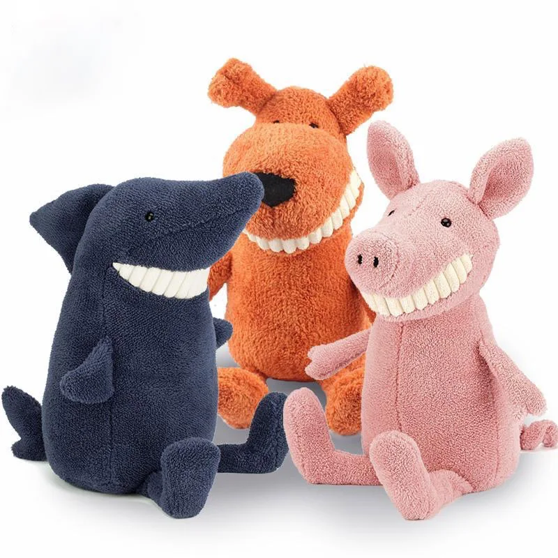 

Fun Animals Shape Toys Smiling Big Teeth Plush Toy Lovely Cute Stuffed Soft Animals Bear Dog Frog Pig Plush Toy Doll for Dogs