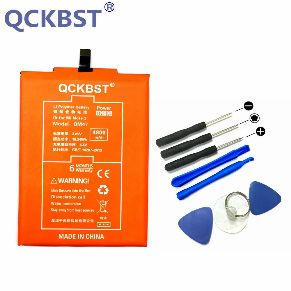 Аккумулятор QCKBST BM47 для Xiaomi Redmi 3 3S 4X 3X Hongmi оригинальный сменный аккумулятор 4800 мАч
