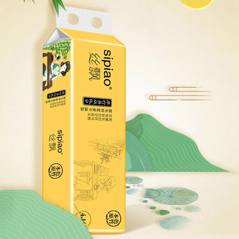 14 рулонов натуральная бамбуковая целлюлоза туалетная бумага 4 слоя безвредные