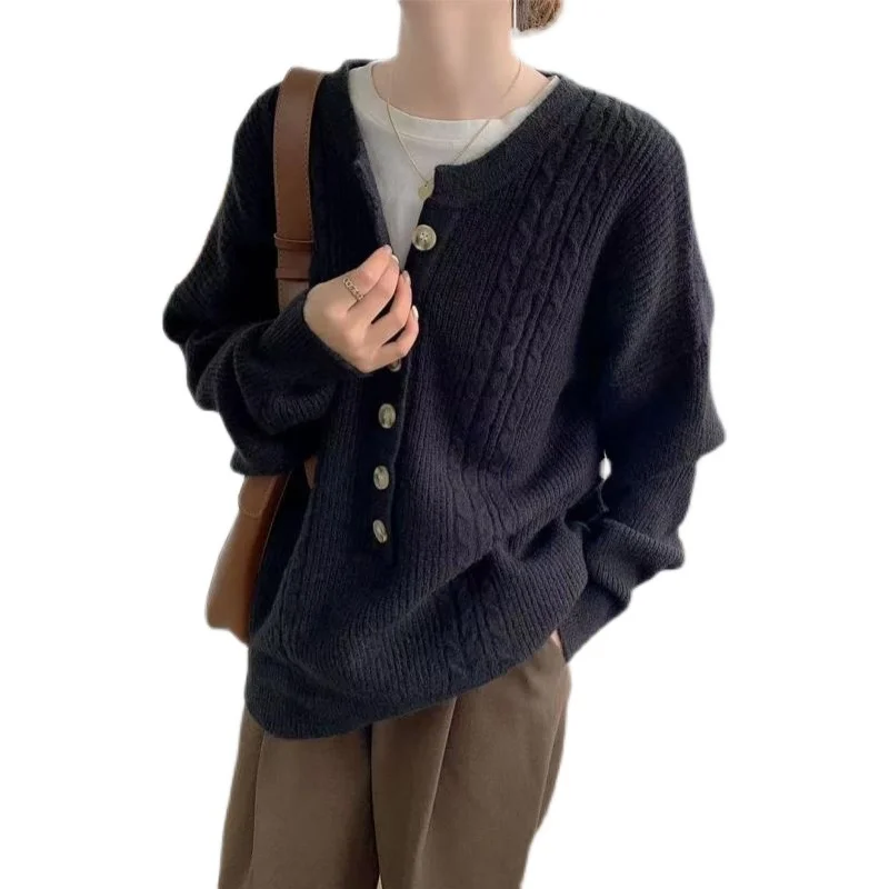 2021 зимние женские толстый свитер для женщин большой кардиган на пуговицах Уютная