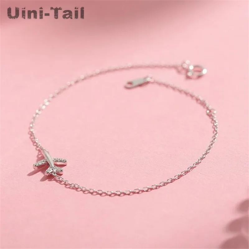 

Браслет Uini-Tail из серебра 925 пробы, инкрустированный маленьким самолетом