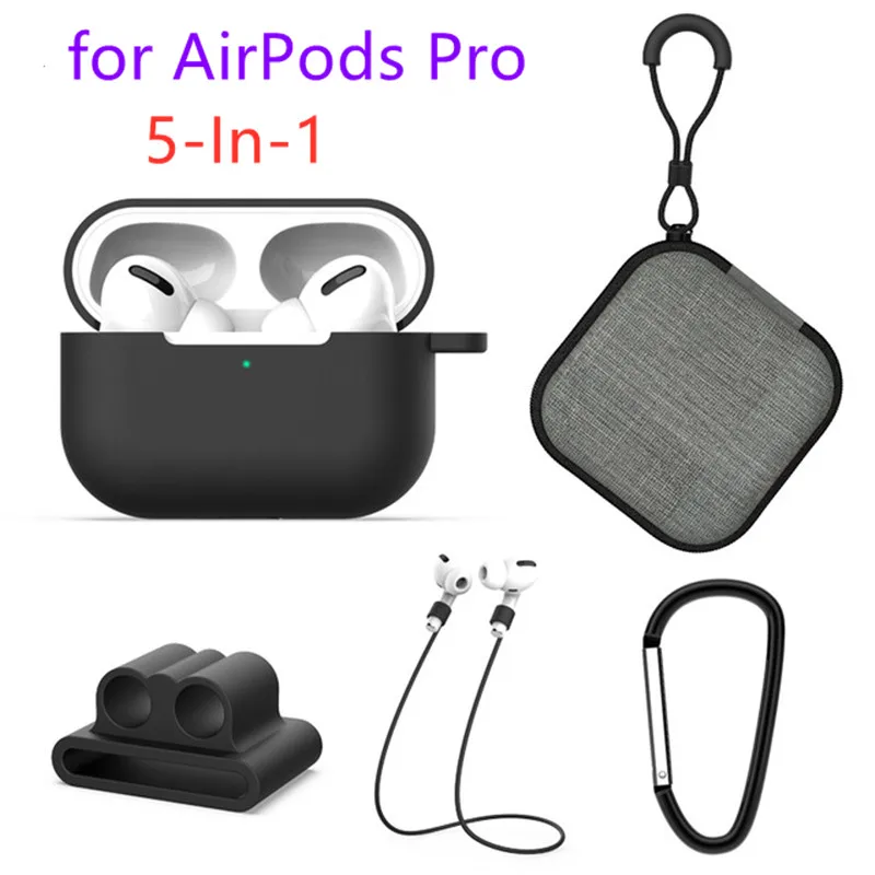 Мягкий силиконовый чехол 5 в 1 для наушников Apple Airpods Pro Air Pods 3 Airpodspro совместимый с