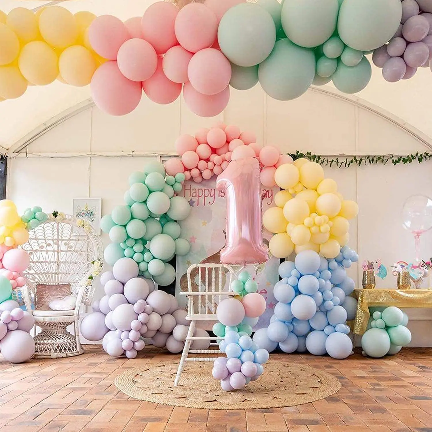 Kit de arco de guirnalda de globos de l&aacute;tex de 80 piezas para decoraci&oacute;n de boda, Macaron, globos azules para Baby Shower, decoraciones para fiesta de cumplea&ntilde;os, ni&ntilde;os-5