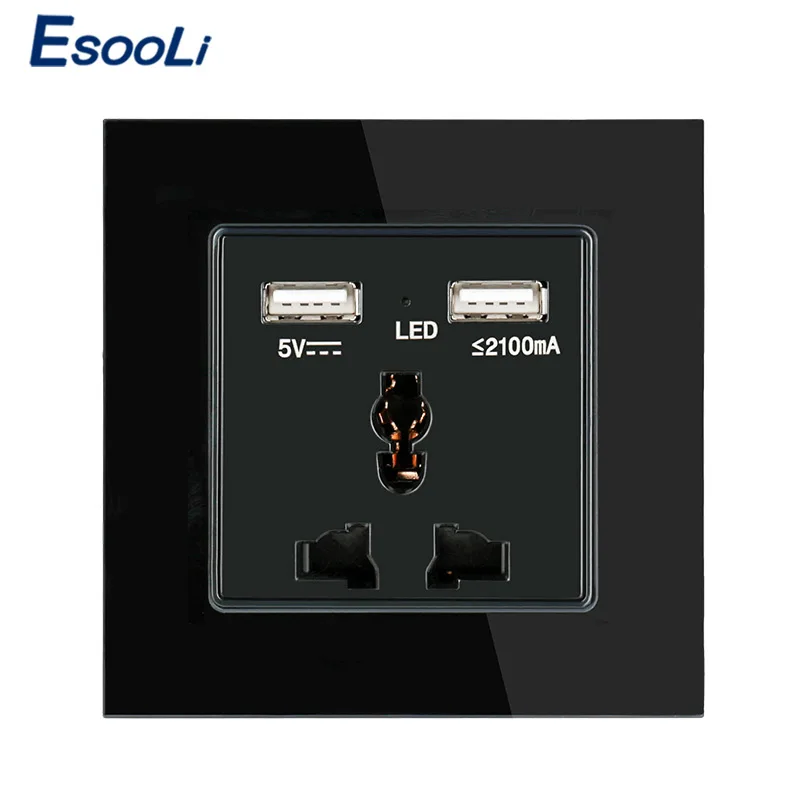 Универсальная Розетка Esooli с двойным USB-портом для зарядки 110 А 250 ~ в 13 а |