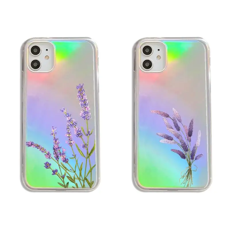 

Simple Lavender Purple Flowers Phone Case Transparent for iPhone 7 8 11 12 se 2020 mini pro X XS XR MAX Plus