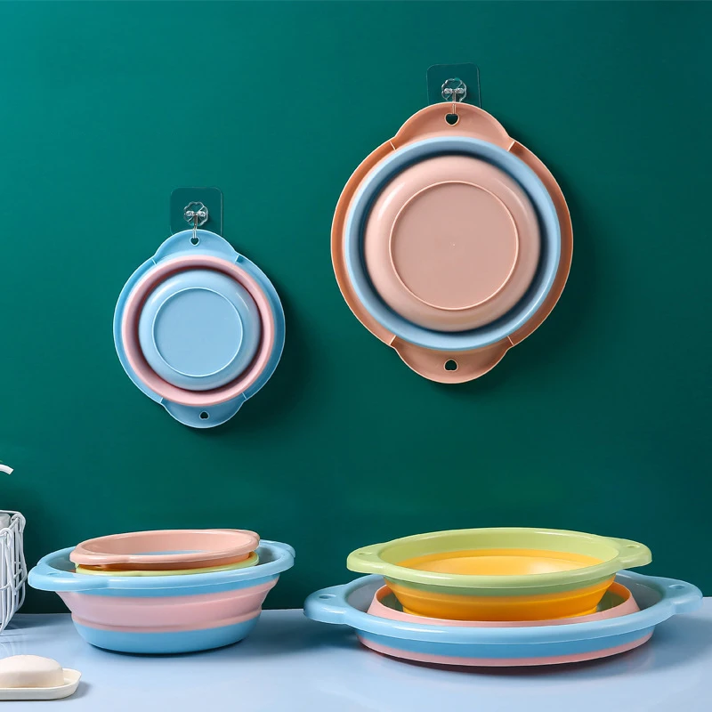 

S/L Portable Folding Wash Basin Travel Basin Household Clean Bowl Large Size PP Bathroom Basin Traveling Camping Bowl