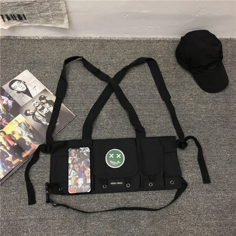 

Bag Tactical Chest For Men New Trend Motorcycle Function Chest Rig Bags Unisex Casual Travel Male Hip Hop Pocket