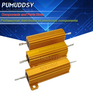 RX24 50 Вт алюминиевый силовой металлический корпус проволочный резистор 0,01  100 к 0,1 1 1,5 2 6 7 8 10 20 100 150 200 300 1 к 10 к 100 к ом