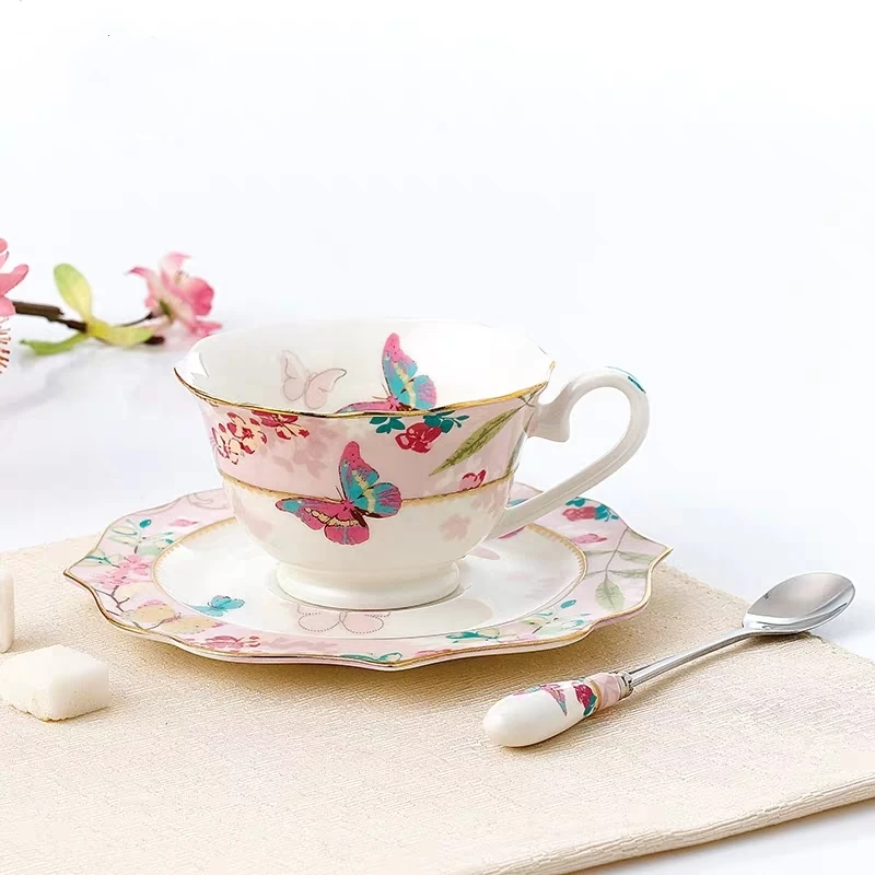 

European Ceramic Afternoon Tea Tea Set Tea Cup Simple Coffee Cup and Saucer