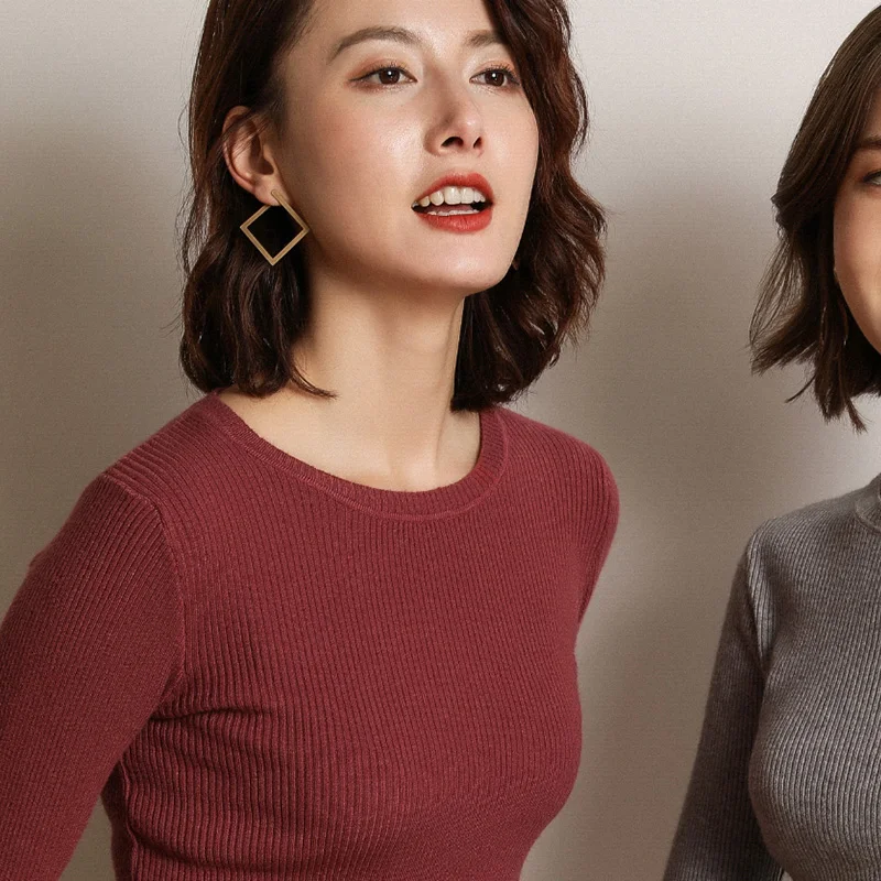 Высококачественные вязаные свитера для женщин на осень 2019 повседневный тонкий