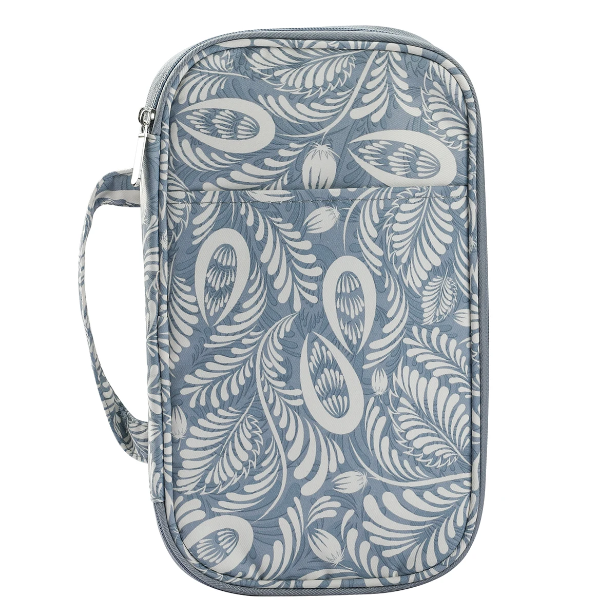 

Blue Color Bag With Leaves Portable Knitting Kit Case Organizer Bag Empty Knitting Needles Storage Bag For Sewing Accessories