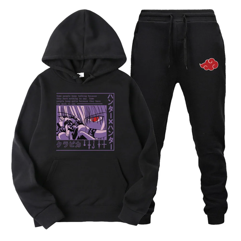 

Anime Attack On Titan Printing Men's Sets 2 Pieces Sets Tracksuit Autumn Winter Hoodies Sweatshirt+Drawstring Pants Streetwear