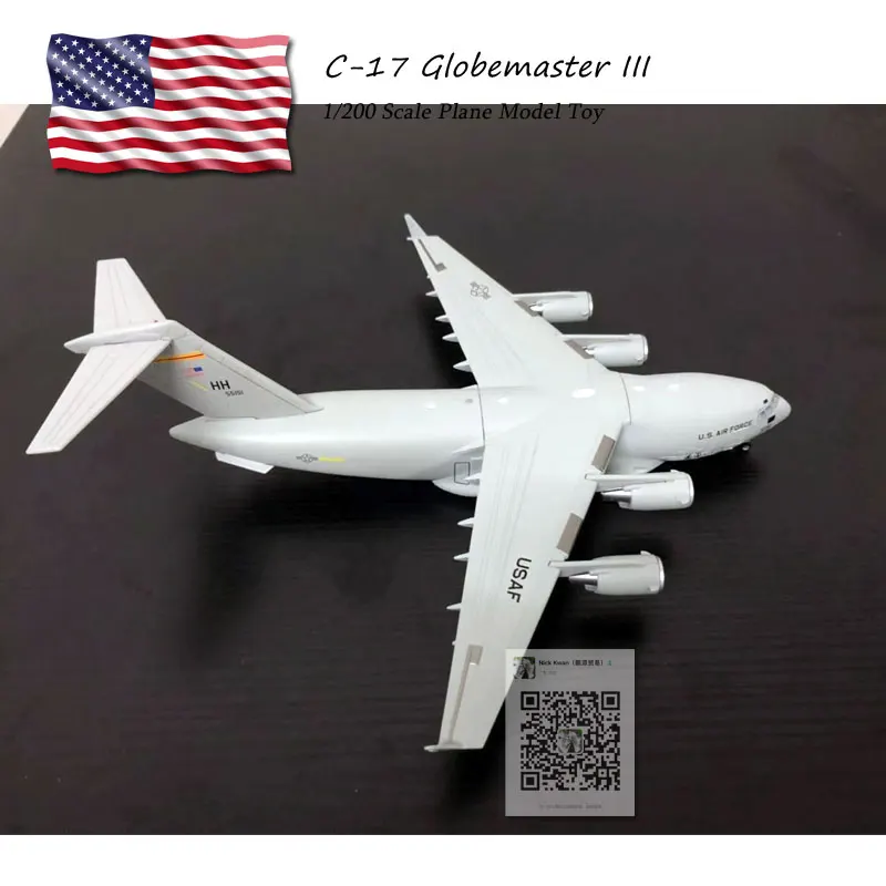 Модель самолета WLTK в масштабе 1/200 C 17 Globemaster III модель военного из литого металла