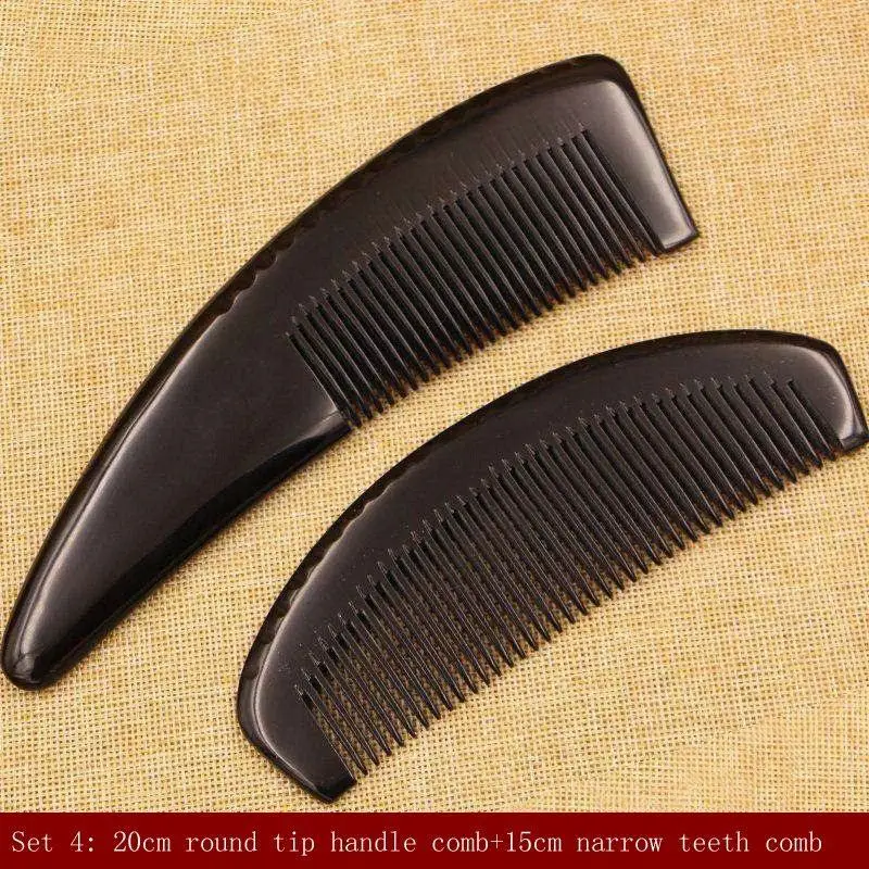

comb set Hairdressing Supplies Natural Anti Static Black Buffalo Horn Comb Massage Hair Care Brush Hairbrush Combs Gift