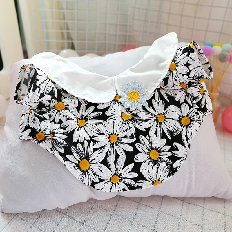 

Daisy Shirts Pet Clothing Dogs White Black Shirt Dog Clothes Small Costume Breathable French Bulldog Summer Girl Collar Perro