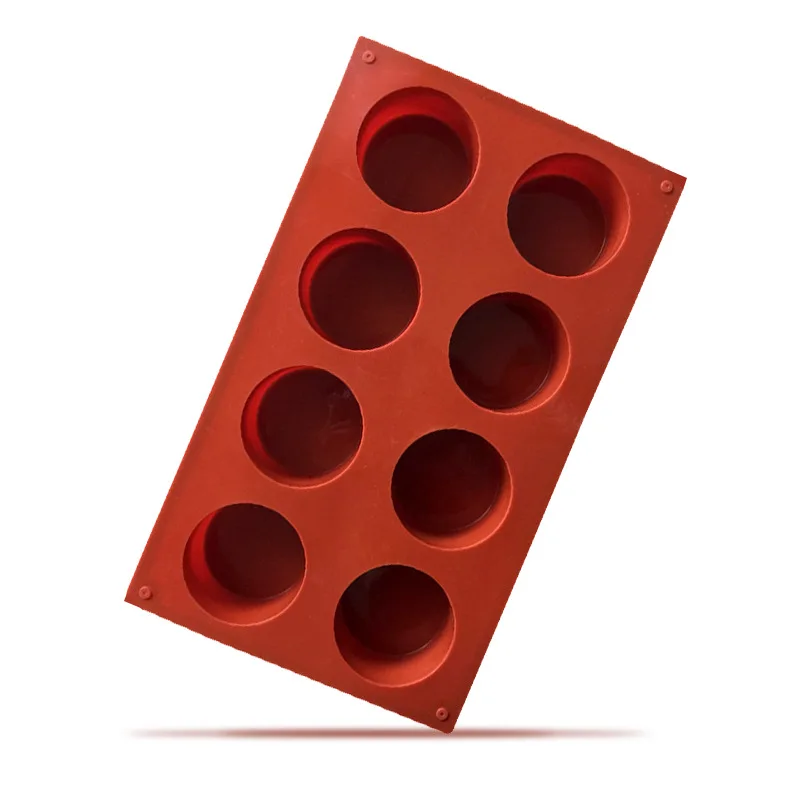 3D ручной работы круглый Форма силиконовые формы торт 8 отверстий Кекс желе пудинг