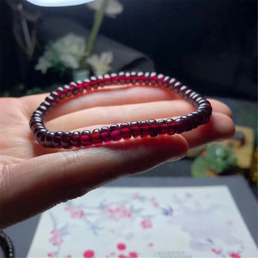 

5mm Top Natural Wine Red Garnet Bracelet For Women Lady Men Healing Love Gift Crystal Beads Stone Reiki Gemstone Jewelry AAAAA