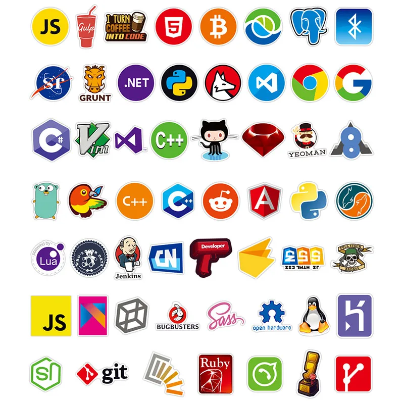 100Pcs/Pack DIY Decals for Phone Skateboard Computer Kids Toy Waterproof PVC Cute Programming Stickers Scrapbook Decoration | Дом и сад