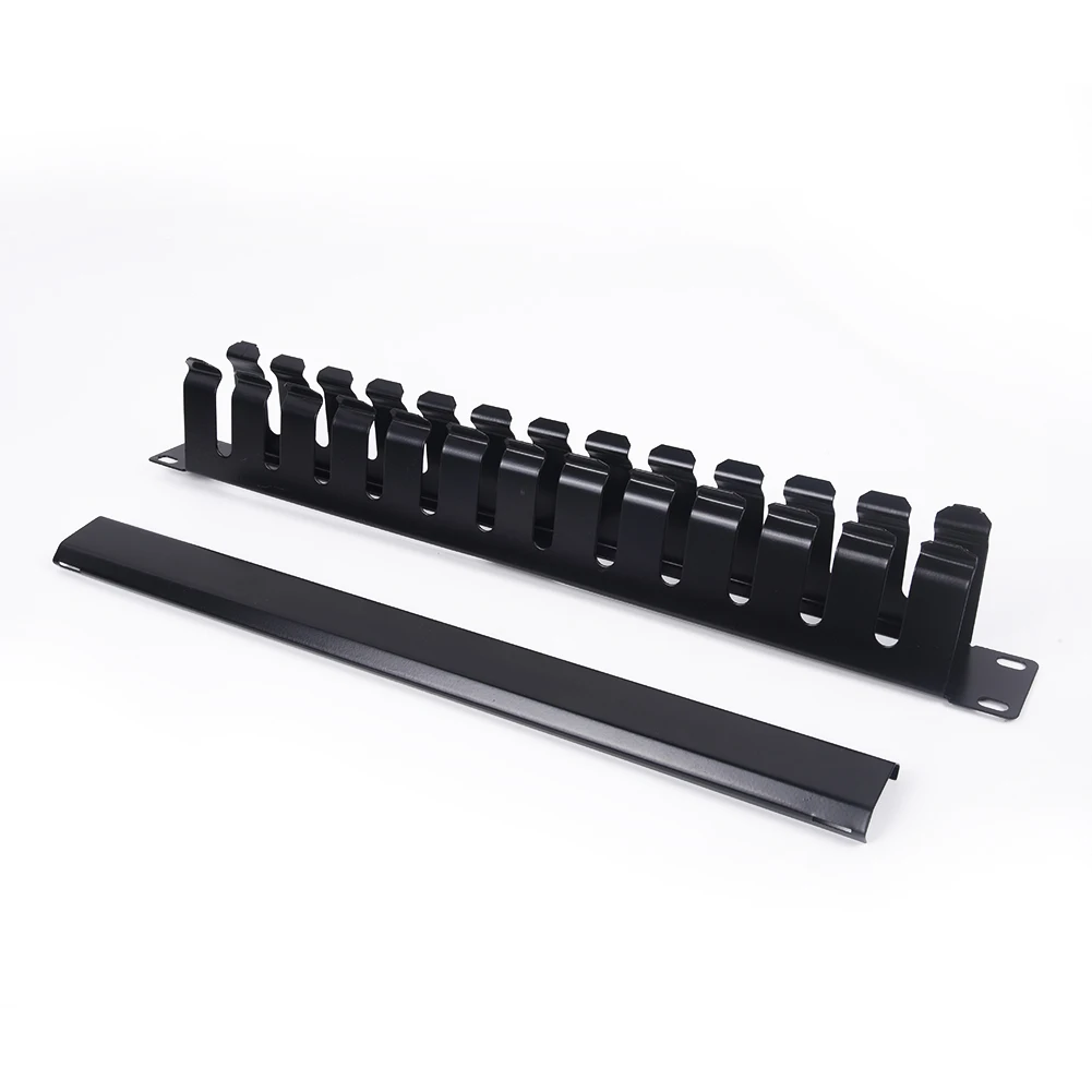 1U Горизонтальная стойка для монтажа в стойку блок управления кабелем Панель