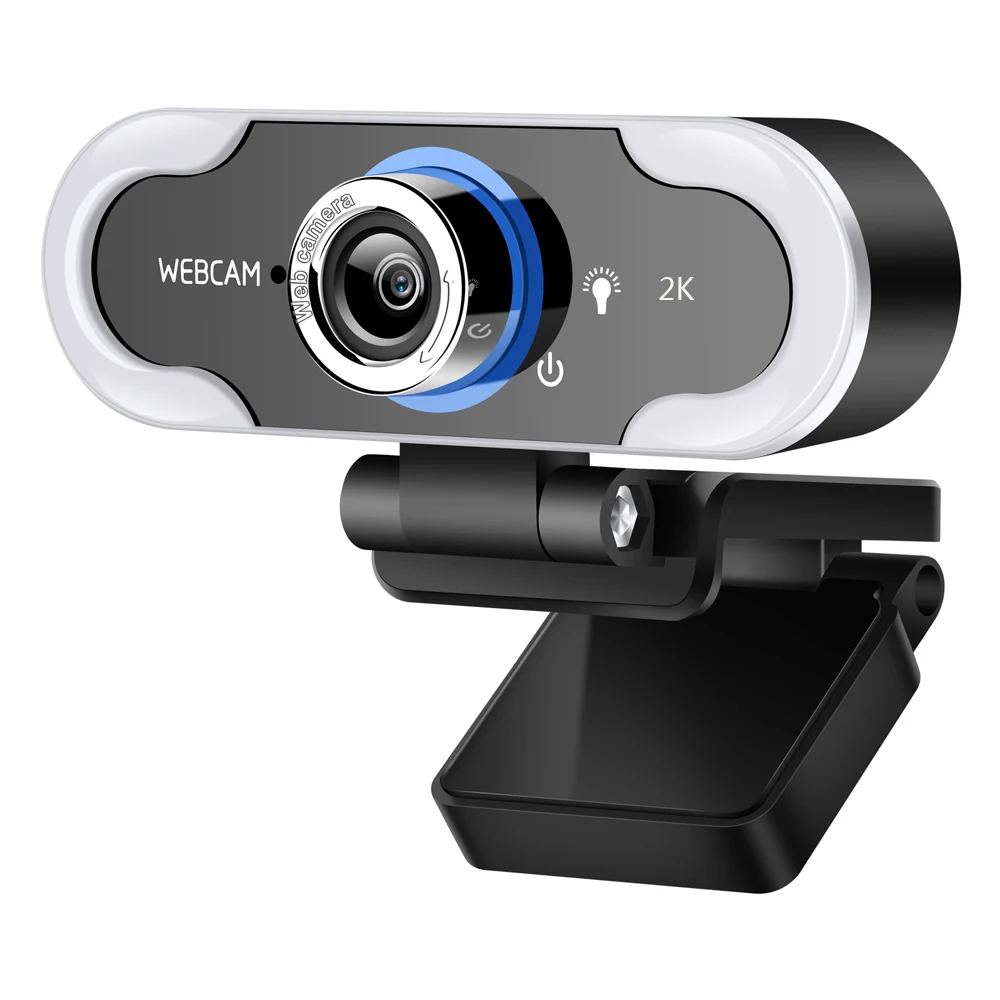 Веб-камера HD 1080P 2K со светодиодным кольцом без привода USB с микрофоном | Компьютеры