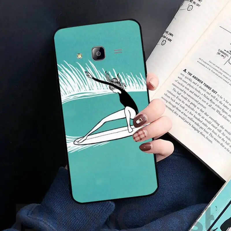 

surfboard surfing art surf Girl Phone Case For Samsung galaxy S 7 8 9 10 20 edge A 6 10 20 30 50 51 52 70 note plus