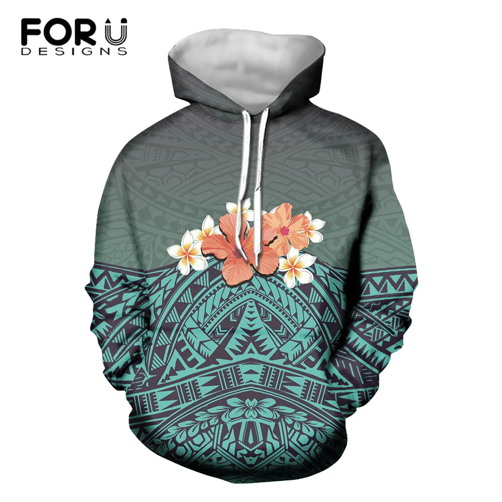 

FORUDESIGNS, свободные толстовки с длинным рукавом для женщин, полинезийский стиль, гибискус, женские осенние размера плюс пуловеры, свитшоты, но...