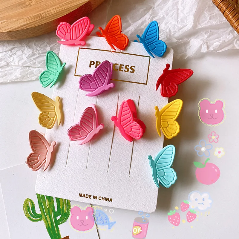 

20pcs Cute Frosted Butterfly Hair Claw for Kids Sweet Plastic Mini Bangs Hair Clip Ponytail Hairpin Hair Accessories Kids