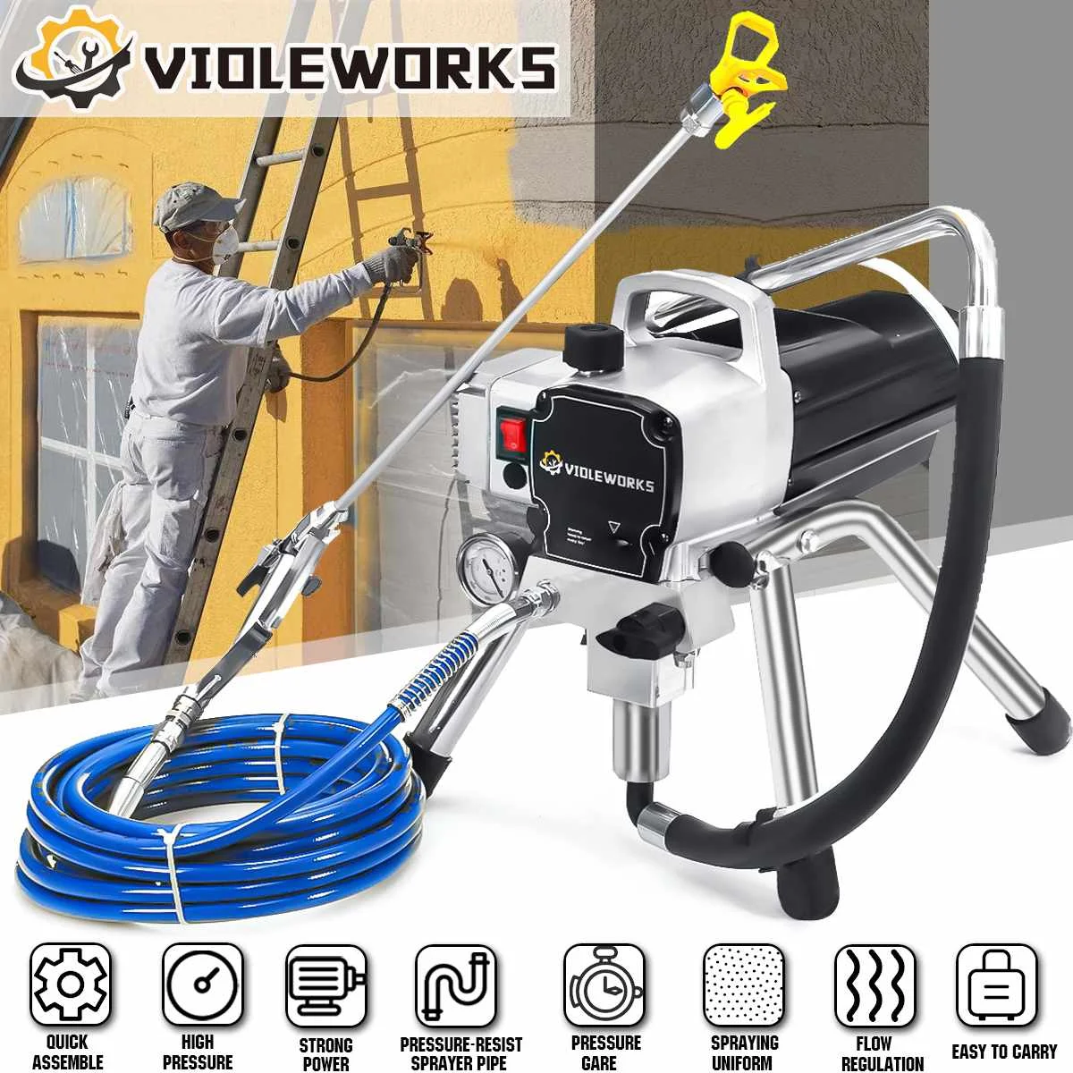 

Профессиональный безвоздушный распылитель краски 3000psi