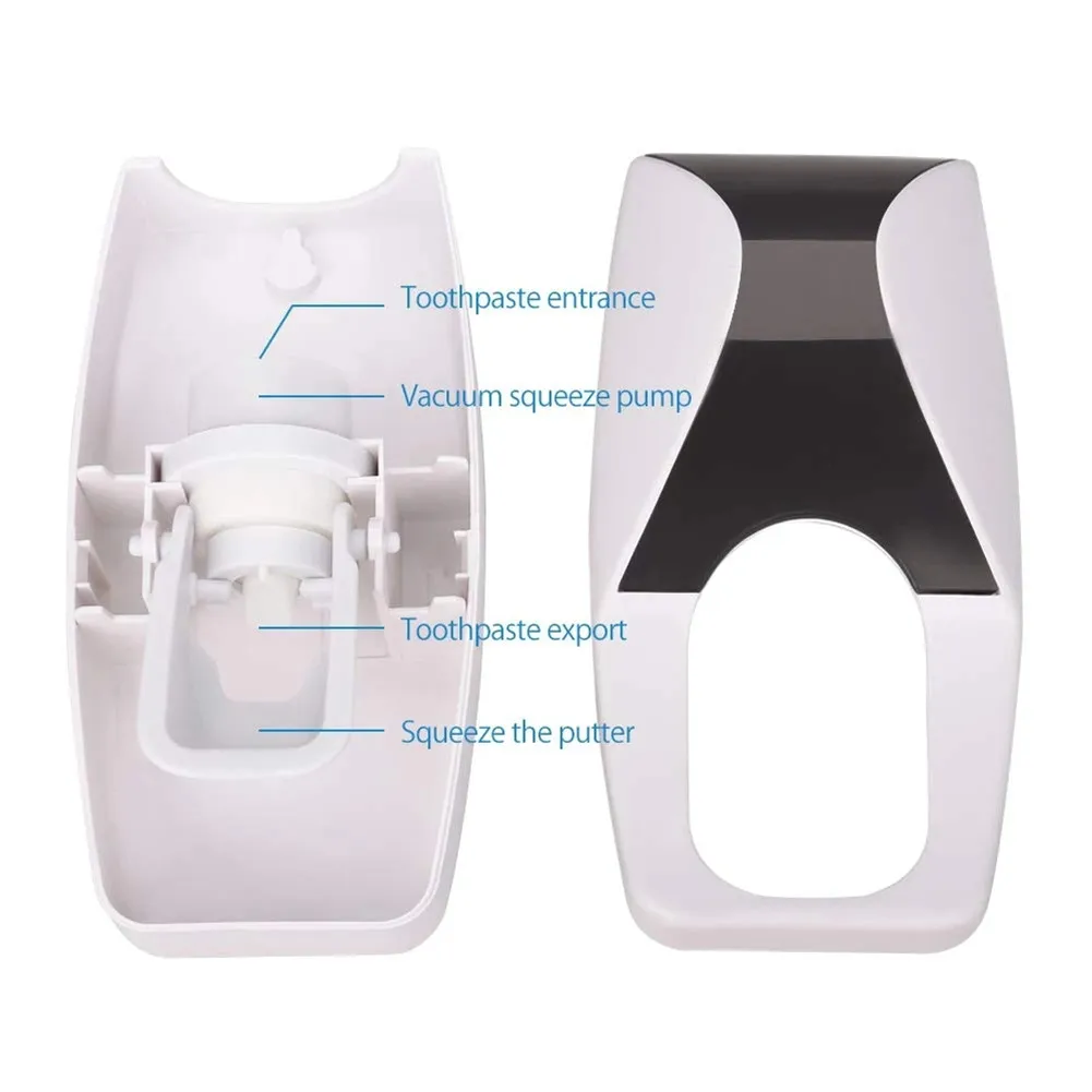 

Automatic Auto Toothpaste Dispenser +Toothbrush Holder Set Wall Mount Wine