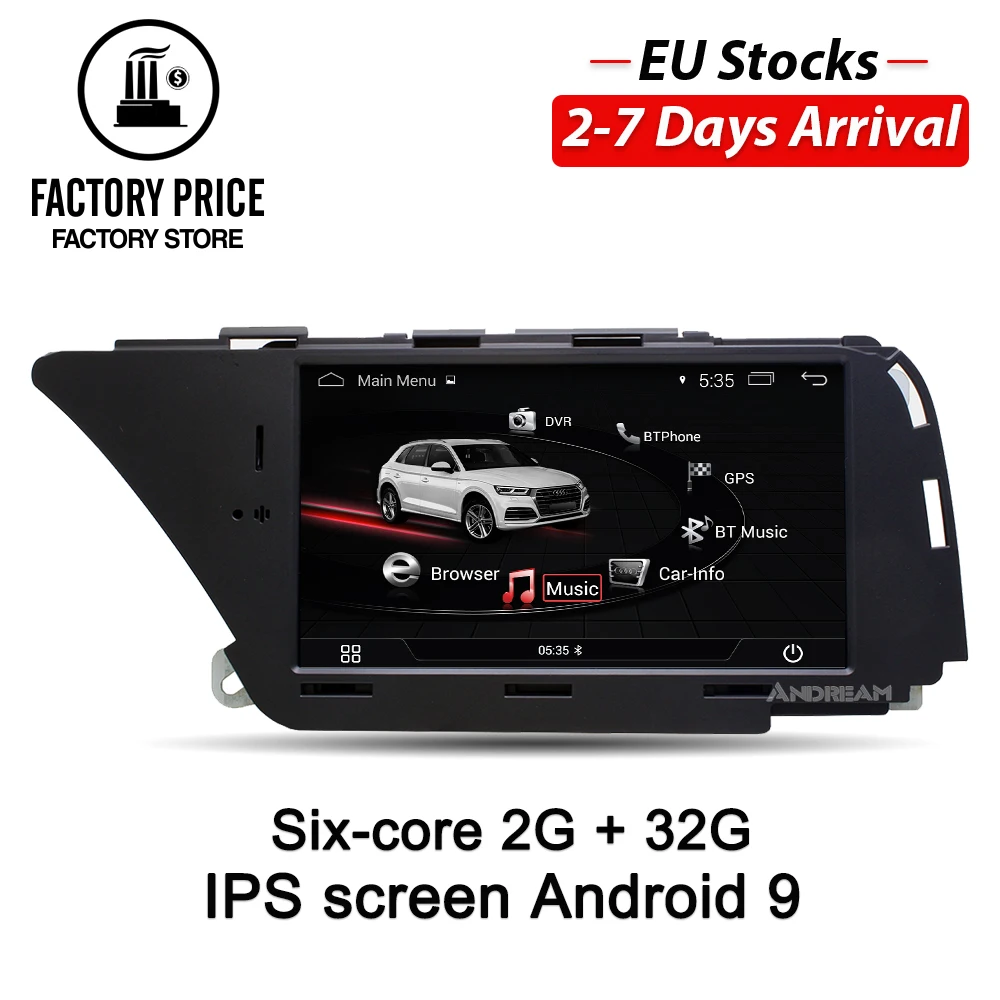 Android 9 6-core 2+ 32G gps навигация для AUDI A4(2008- B8) Bluetooth Wifi Автомобильный мультимедийный плеер " экран