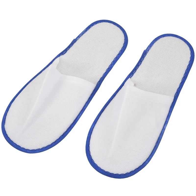 

25 Pairs Of Towelling Hotel Disposable Slippers Terry Spa Guest Shoes Blue & Yellow
