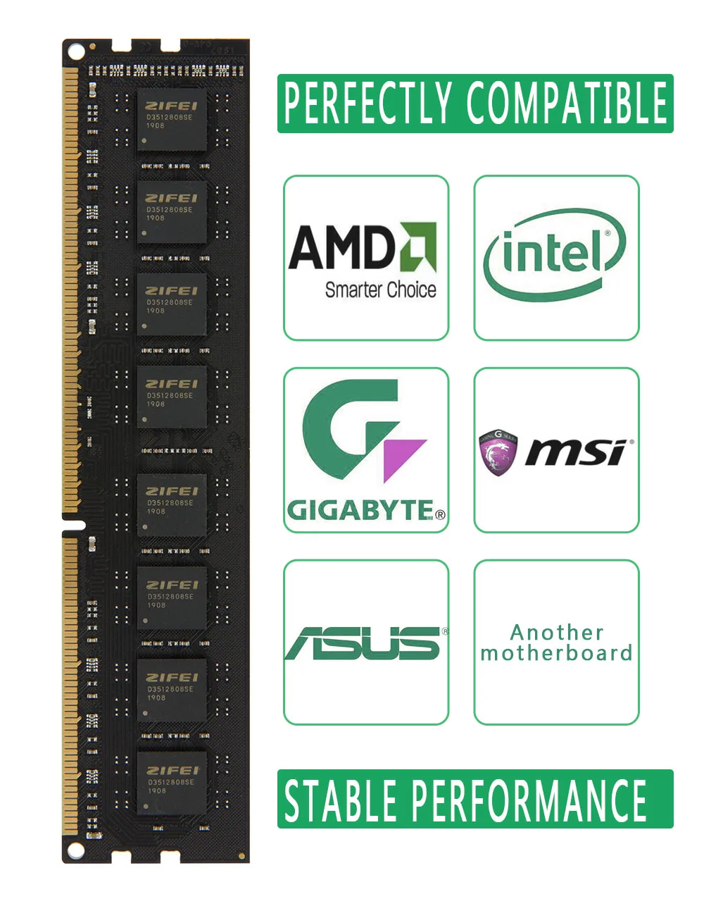 8 ГБ DDR3 Оперативная память 1866/1600/1333 МГц 240PIN 1,5 V/1,35 V 2R* 8 двойных модель DIMM NON-ECC настольных компьютеров Intel/AMD поддержка двухканальный