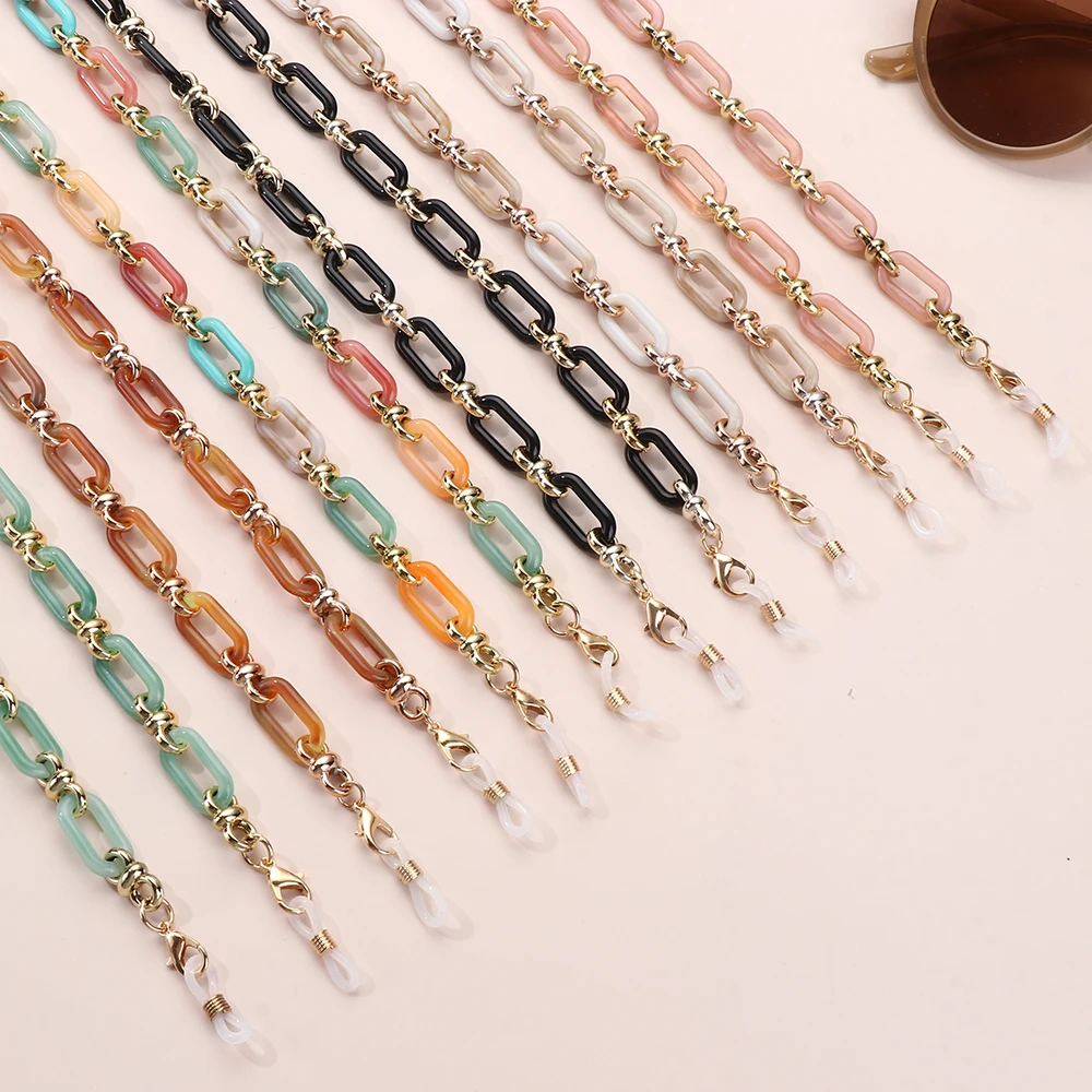 

Fashion Candy Color Acrylic Glasses Chain Multicolor Sunglasses Lanyard Necklace Women Reading Glasses Hanging Neck Strap Rope