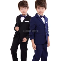 flower boys suit for weddings jacket vest pants 3pcs gentleman kids formal tuxedos children performance party dress costume