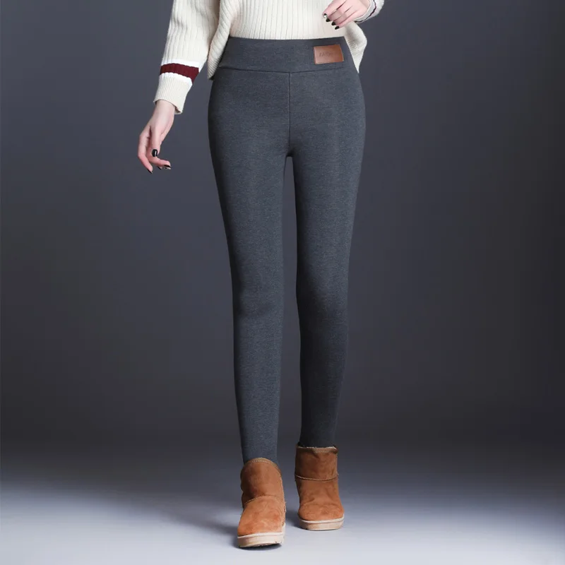 

New Fashion High Waist Autumn Winter Women Thick Warm Elastic Pants Quality S-5XL Trousers Tight Type Pencil Pants